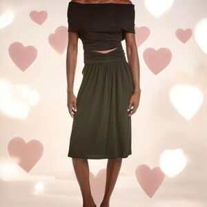 NWT Alberta Ferretti ‘Women’s Off-The-Shoulder Crisscross Keyhole Cutout Dress’